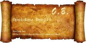 Opoldusz Berill névjegykártya